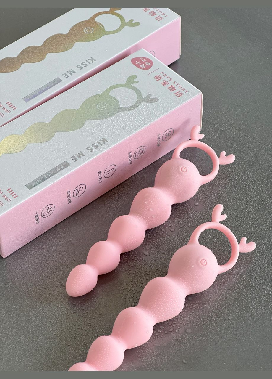 Силиконовая анальная пробка, вибратор для анального стимулирования массажер простаты розовый No Brand (341309915)