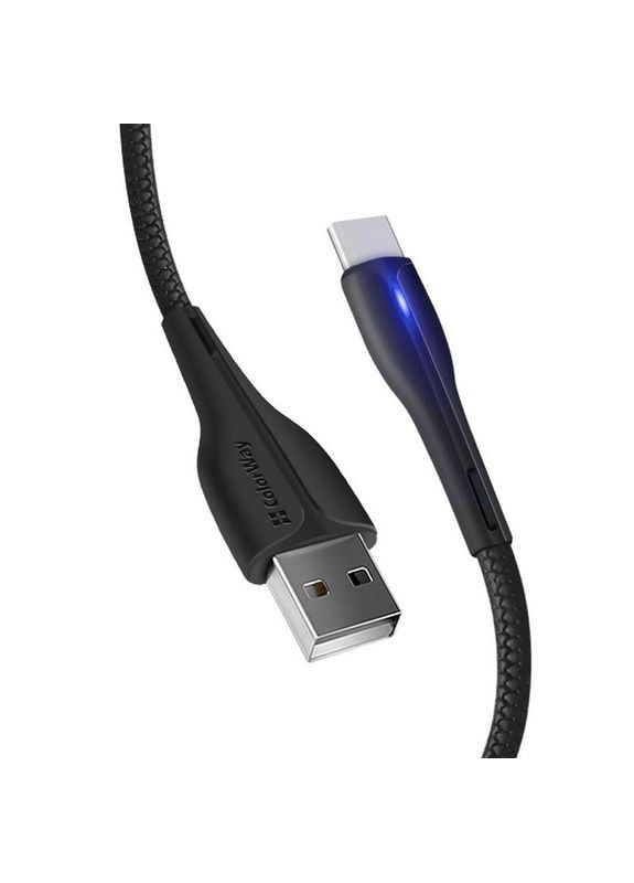 Кабель USB - USB Type-C (M/M), PVC + Led, 2.4 А, 1 м, Black (CW-CBUC034-BK) Colorway (336958123)