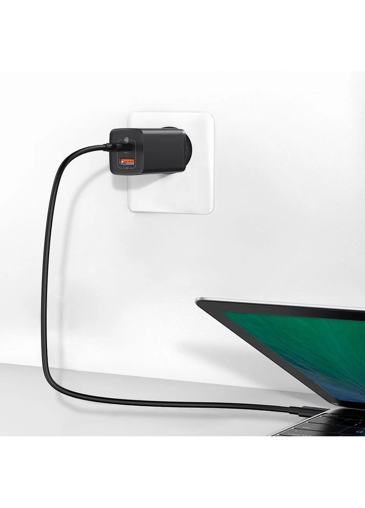 Мережевий зарядний пристрій C+U 65W EU Black (CCGAN2L-B01) Baseus GaN2 Lite Quick Charger (400528775)