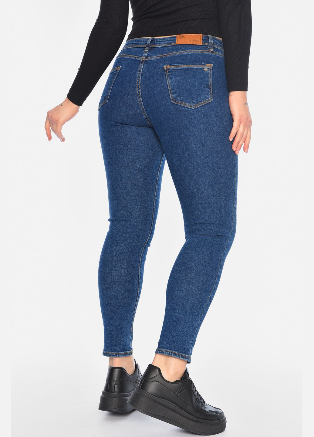 Джинси жіночі скінні темно-синього кольору Let's Shop - (315746955)