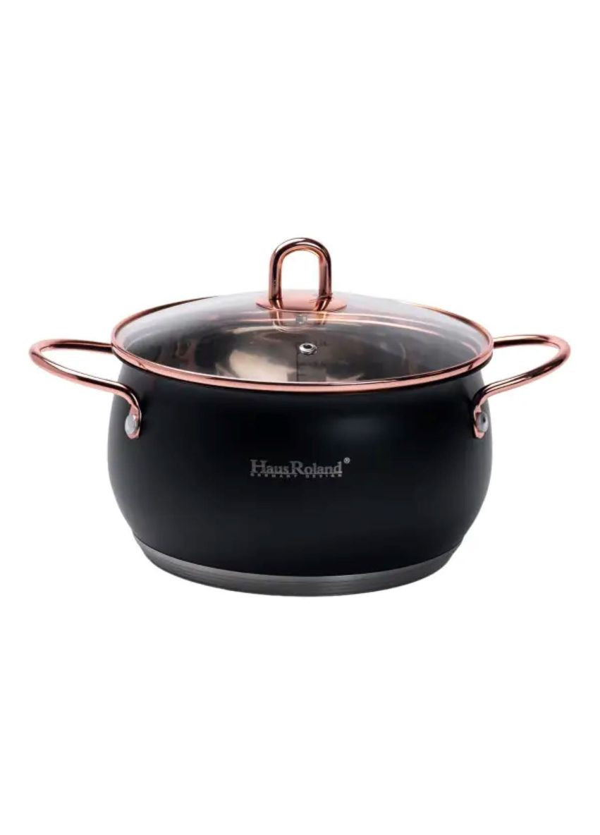 Набор кастрюль из нержавеющей стали 2,6 л - 3,6 л - 6,1 л с стеклянными крышками HP33525B (A-032750) Haus Roland (342759040)