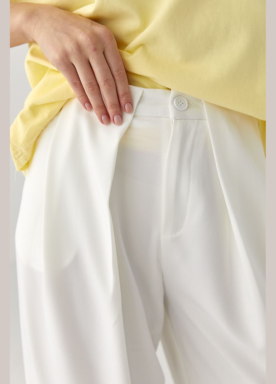 Брюки-палаццо в комплекте с ремнем - молочный цвет Lurex (335077253)