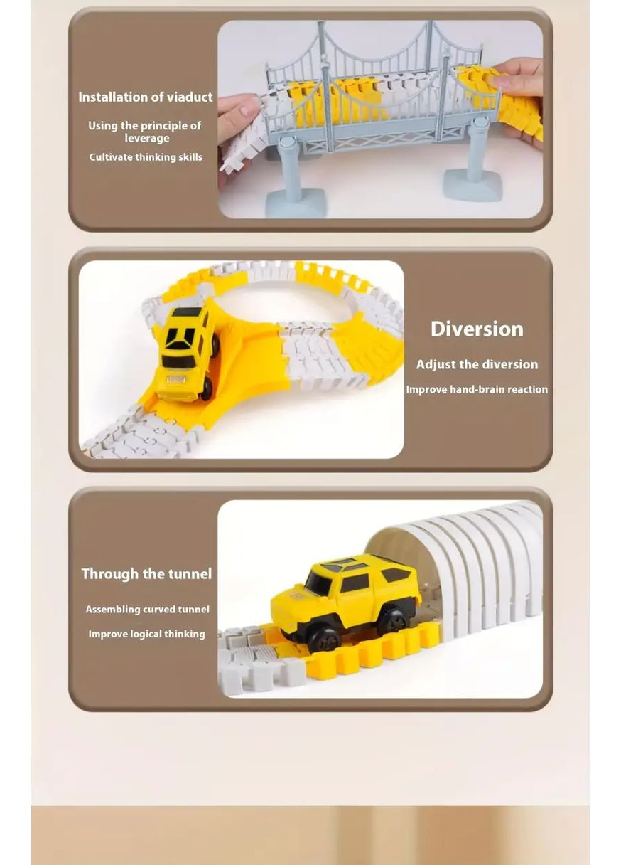 Детский автотрек City Truck на 222 детали с гибким треком и машинками. No Brand (363042396)