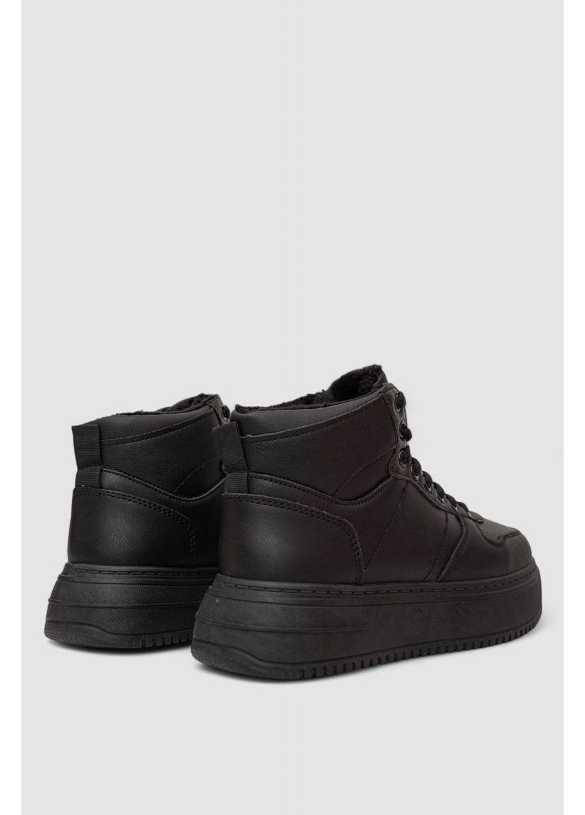 Чорні кеди жіночі на хутрі, колір чорний, 248rk02 Ager