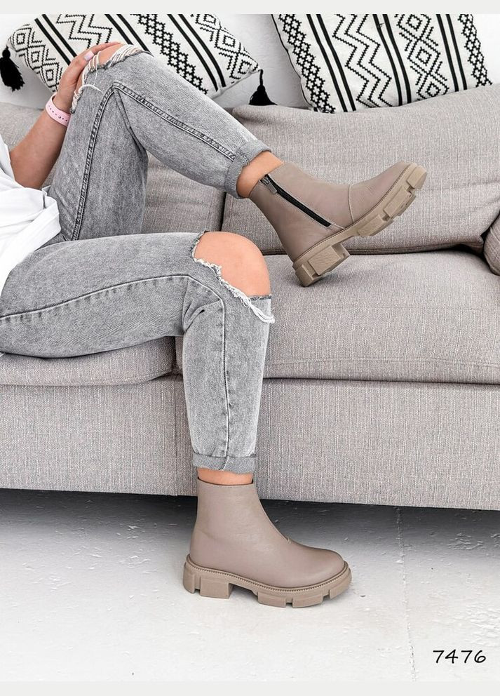 Демісезонні шкіряні бежеві черевики, шкіряні черевики демі Garti Linda (302497193)