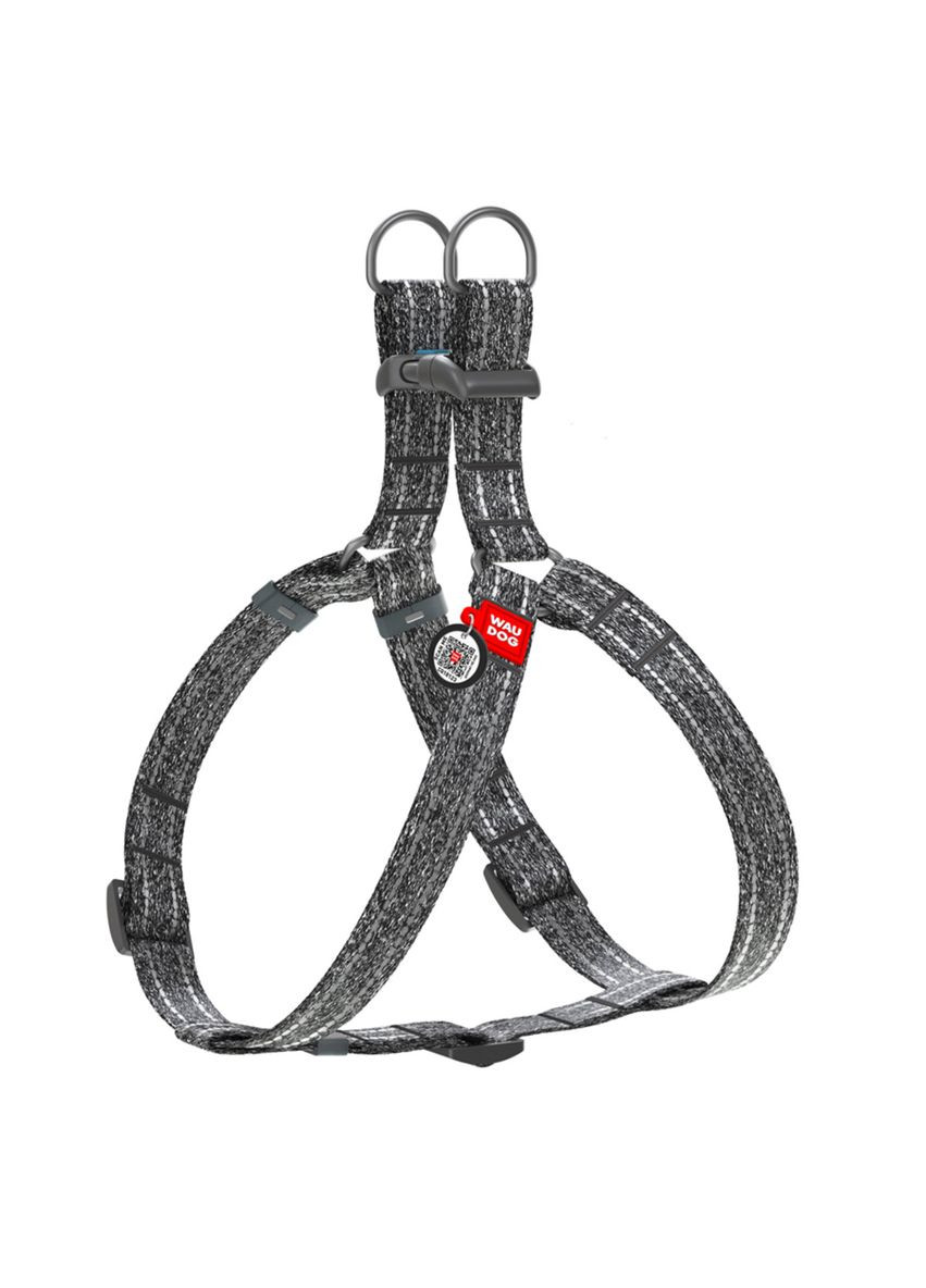 Шлея Re-cotton з QR паспортом, S, Ш 15 мм, Д 40-55 см сірий WAUDOG (322642233)