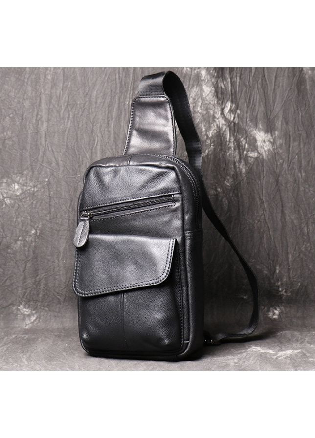 Чоловіча сумка з натуральної шкіри чорна ProDobro (363258896)