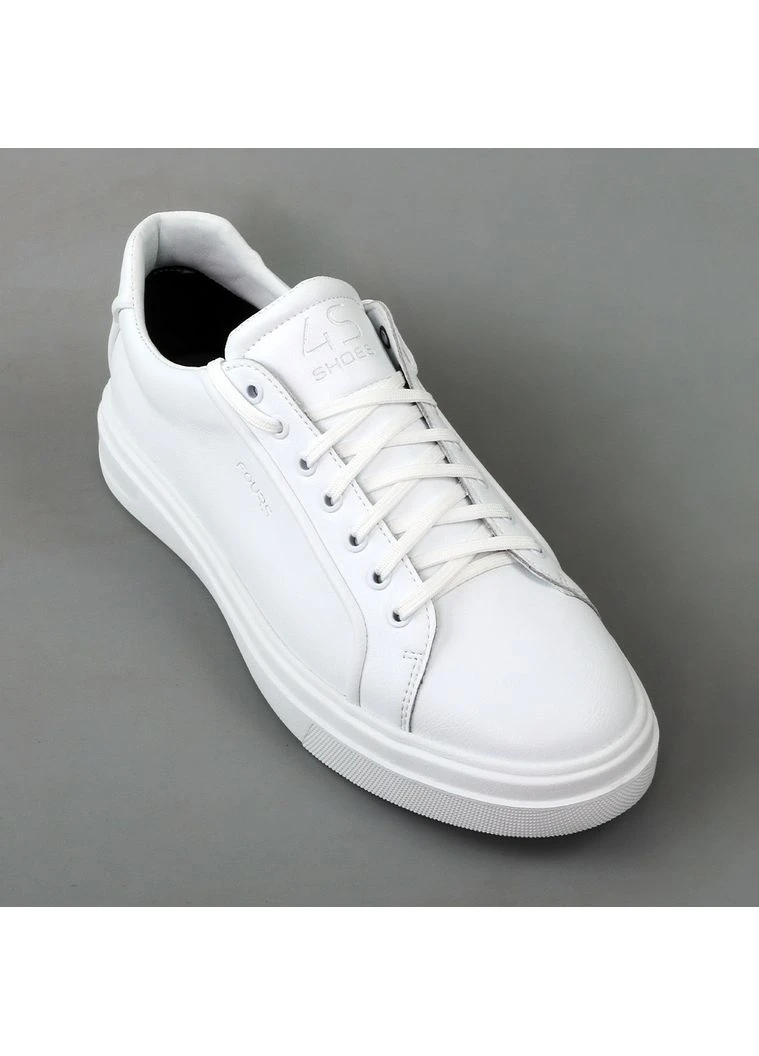 Белые кеды мужские белые из кожи унисекс летние базовые seli 4S Shoes