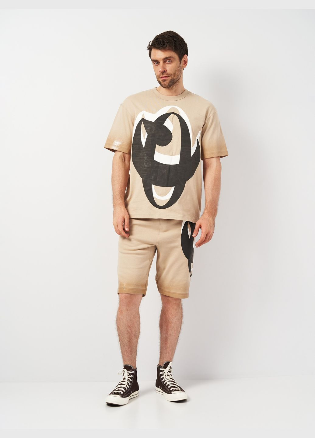 Бежева футболка оверсайз H&M