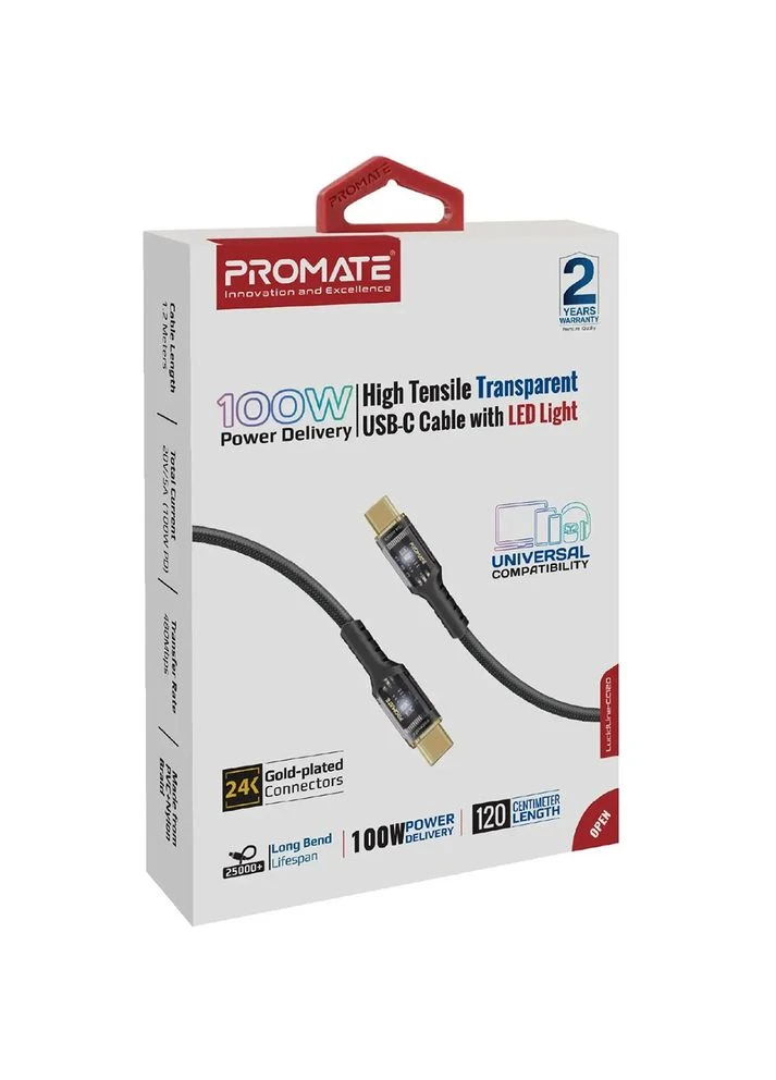 Кабель Lucidline-CC120 USB Type-C – USB Type 1.2 м Black (lucidline-cc120.black) Promate (323086490)