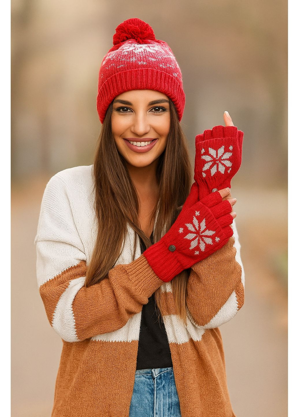 Комплект жіночий шапка + рукавички C&A (363853920)