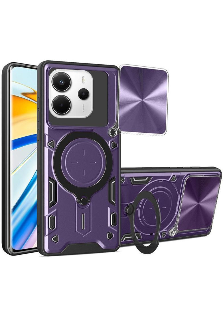 Ударостійкий чохол Bracket Ringstand із захисною шторкою для камери на Xiaomi Redmi Note 14 4G (Europe version) Epik (342396959)