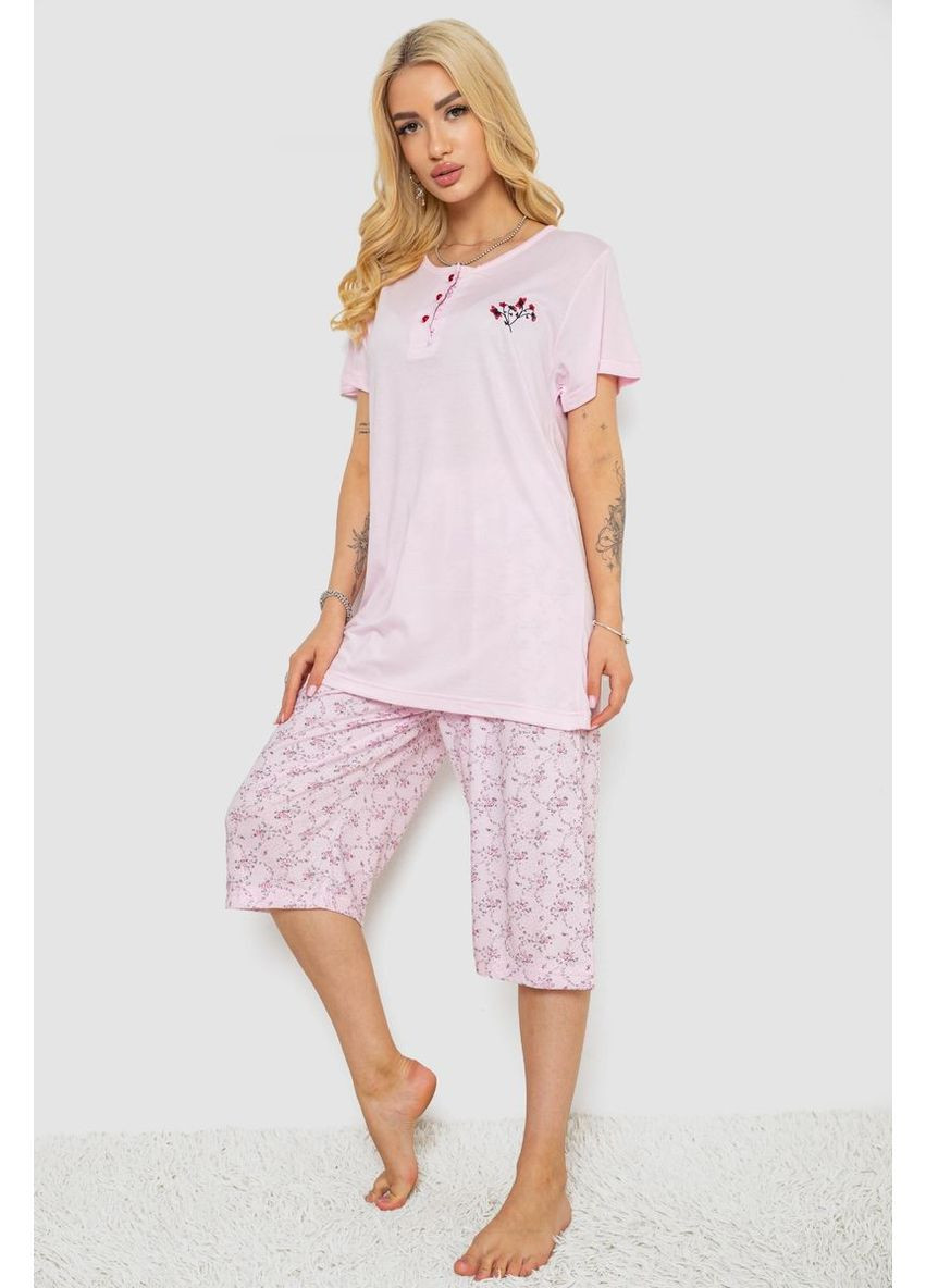 Рожева піжама жіноча з принтом,, 243r6921 Stil Moda