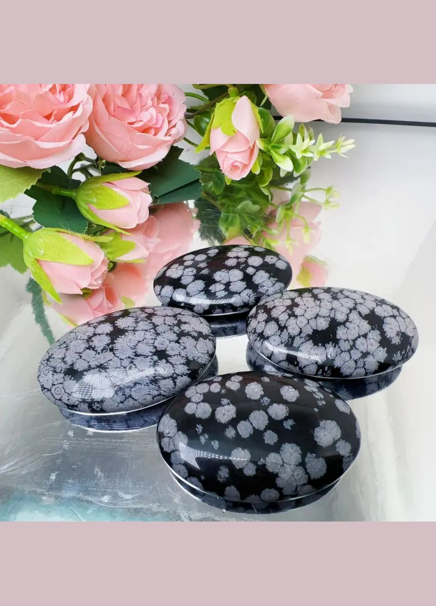 Великий оброблений камінь Снігового Обсидіану 1 шт, розмір 55 мм No Brand (326598621)