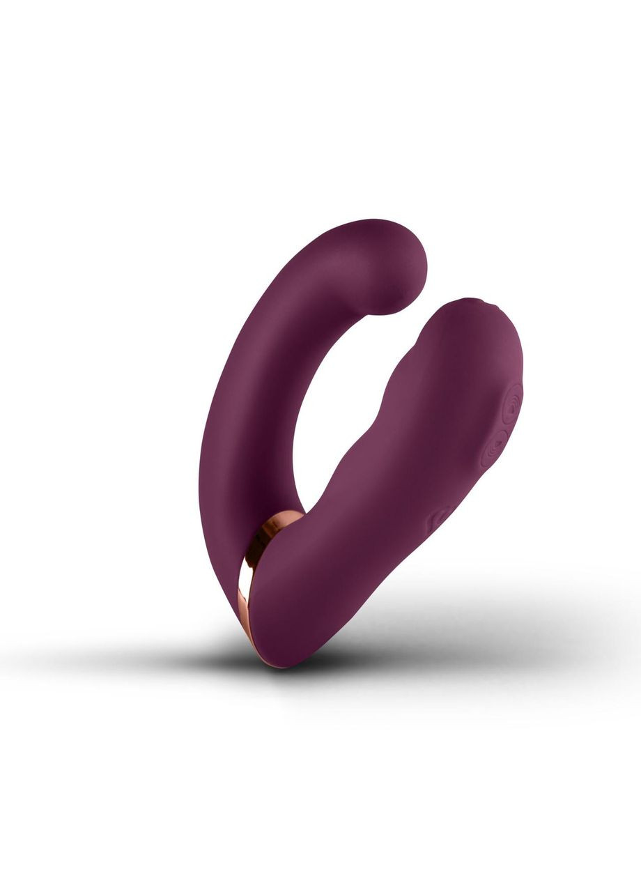 Двойной вибратор Rocks Off Gemini Burgundy, 2 мотора, по 10 режимов, сменное положение ручки No Brand (331767566)