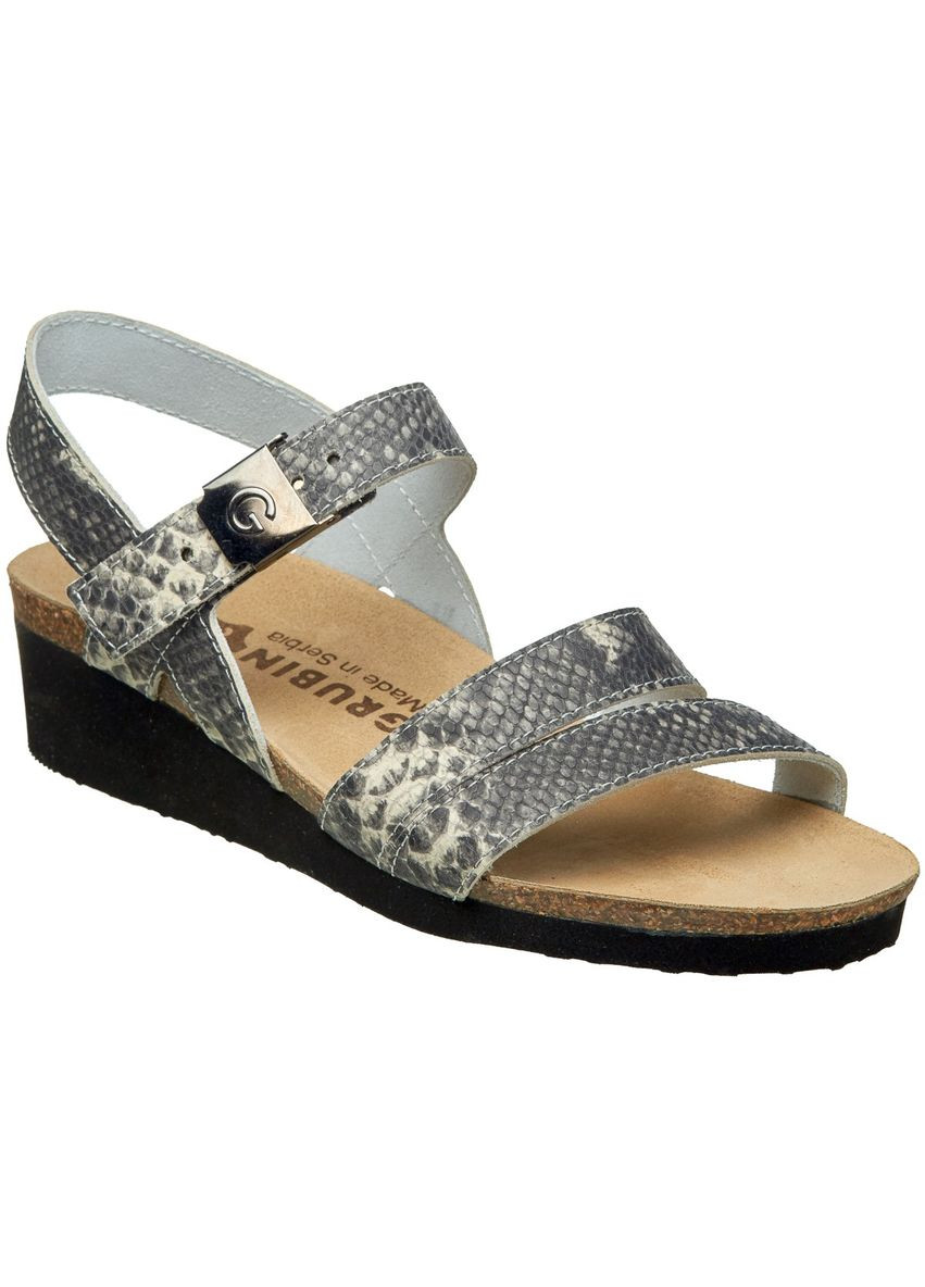 Комбинированные босоножки женские ортопедические lucca, (арт. gr-126361) черный/змея ( ) Grubin