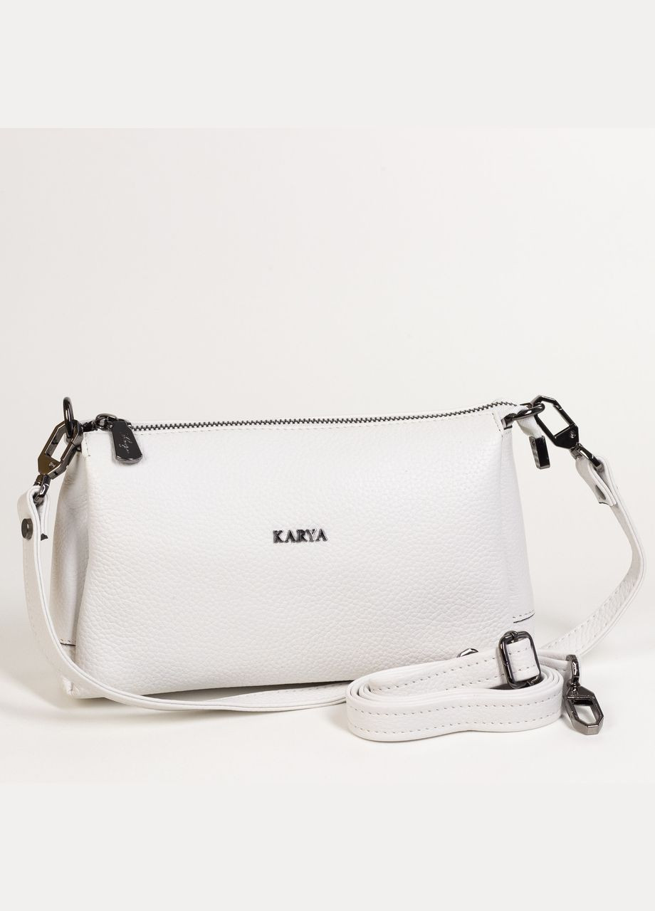 Женская кожаная сумка кросс-боди 5070-09 белая Karya (315922727)