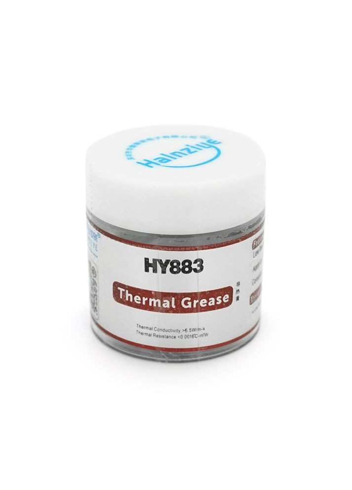 Паста термопроводная HY-883 10 г, банка, серый, > 6,5 Вт/м-К, <0,004°С-в2/Вт, -50° ≈340°, блистер Halnziye Electronics (370080506)