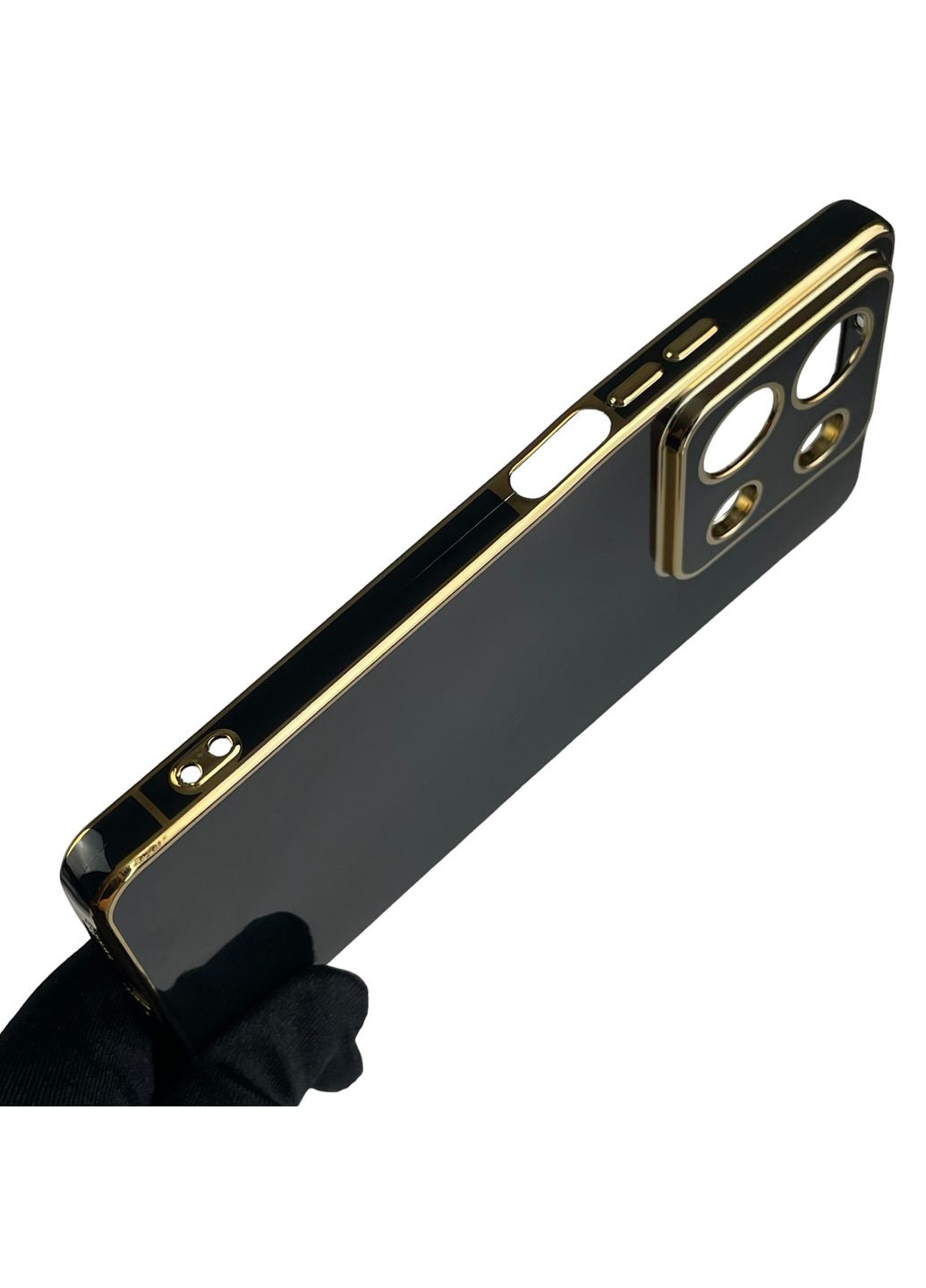 Чехол для Redmi Note 13 5G с золотой окантовкой с защитой камеры на сяоми редми нот 13 5г чёрный Xiaomi (366020360)