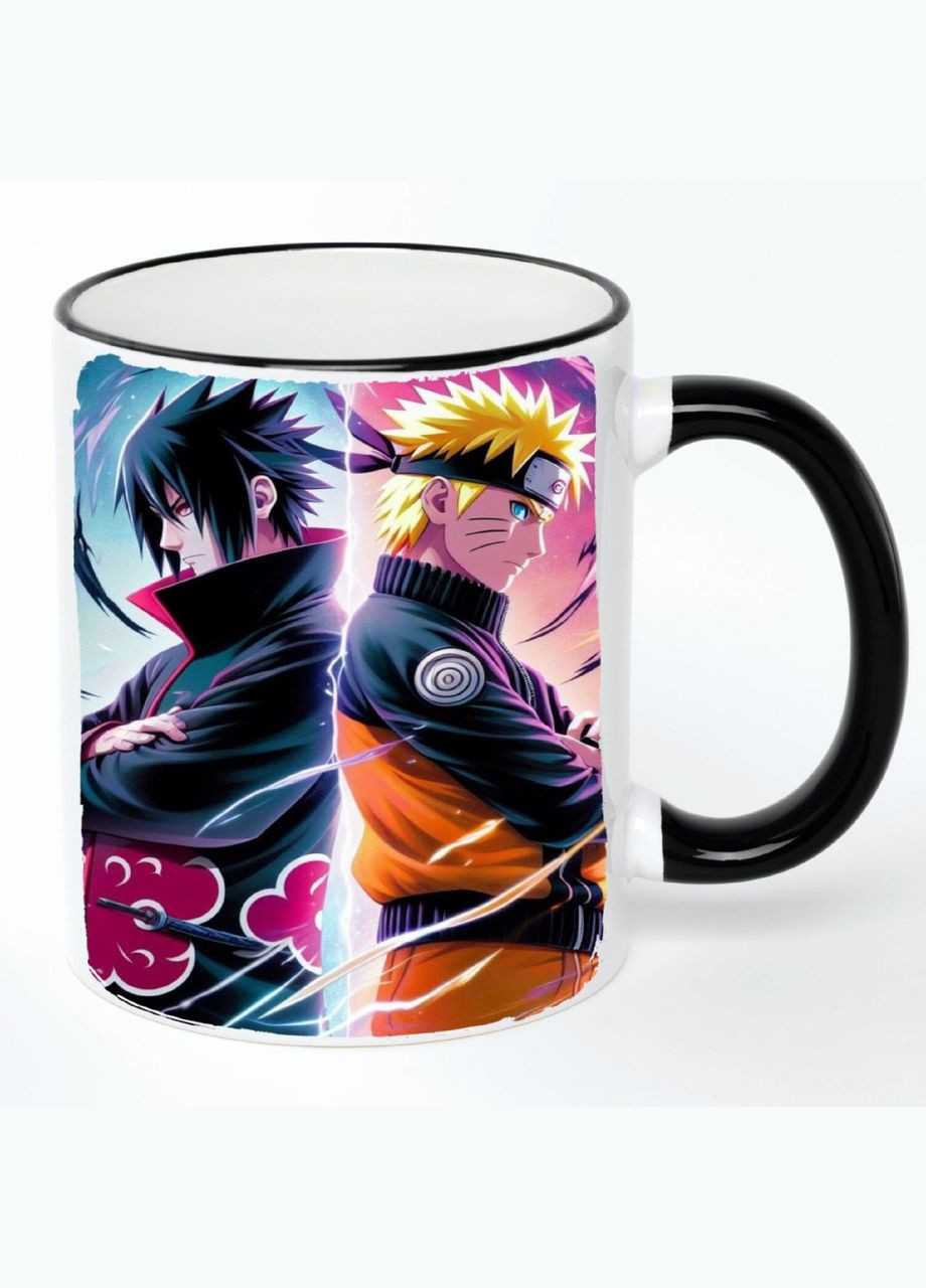 Чашка Наруто Аніме #008 (кухоль, кружка) Біла з чорною ручкою 330 мл No Brand (322716574)