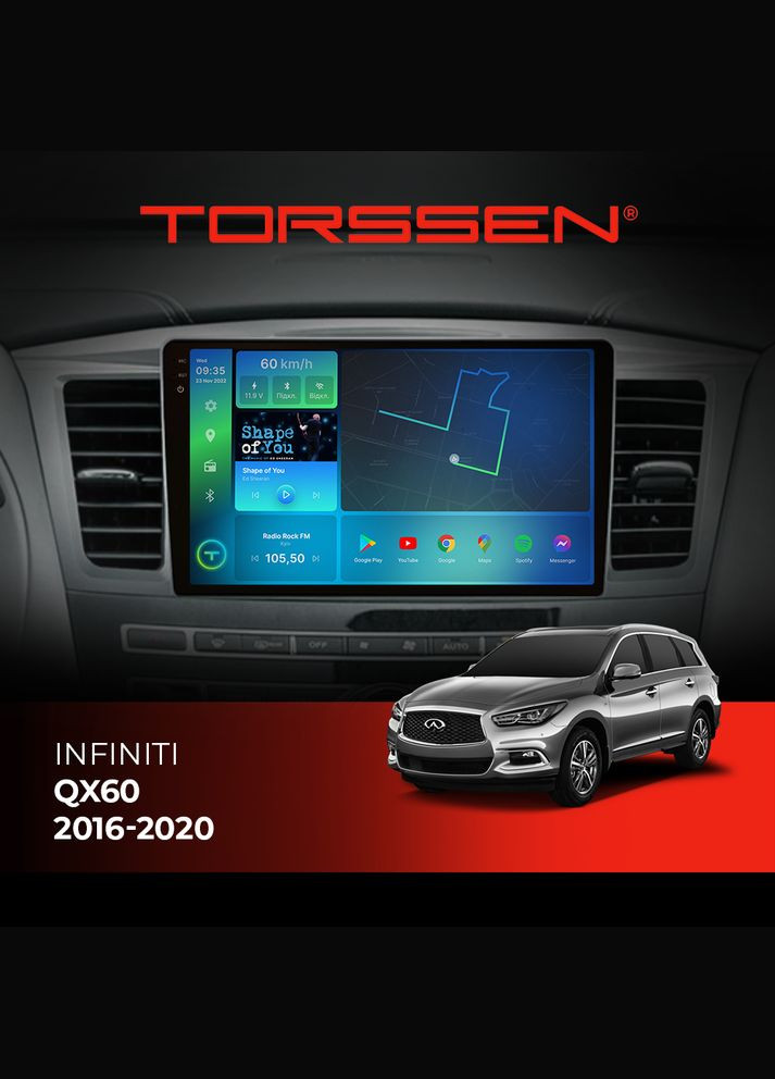 Штатная магнитола 2K Infiniti QX60 20162020 FL9 4+64Gb 4G Carplay DSP Torssen (307086577)