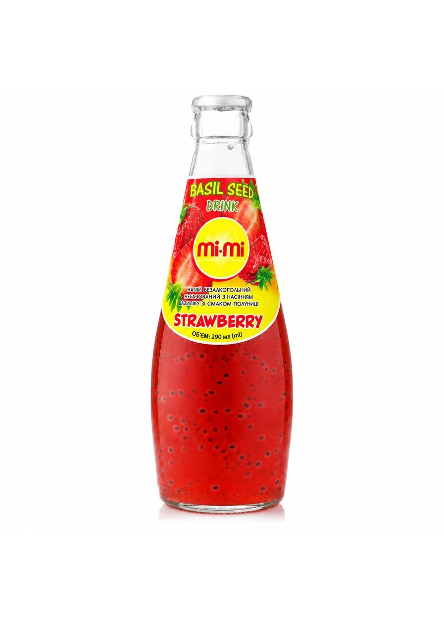 Напій з насінням базиліку Mi-Mi Drink Strawberry зі смаком полуниці 290 мл В'єтнам Mimi (401624764)