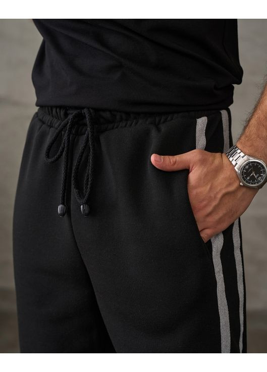 Черные спортивные зимние зауженные брюки ISSA PLUS