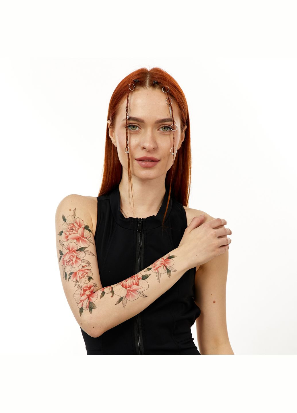 Тимчасове тату "Тату-рукав Рожеві піони" Arley Sign (293942952)