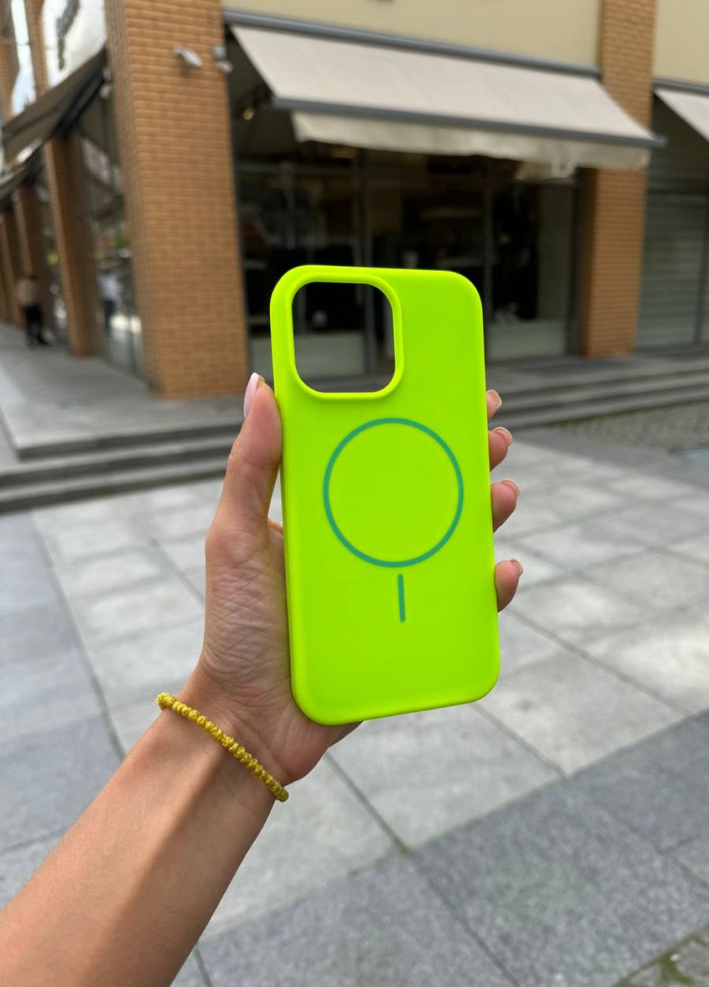 Чехол силиконовый с MagSafe для iPhone 12/12 Pro Green / чехол айфон 12/12 про неоново зеленый магсейф No Brand (353850702)