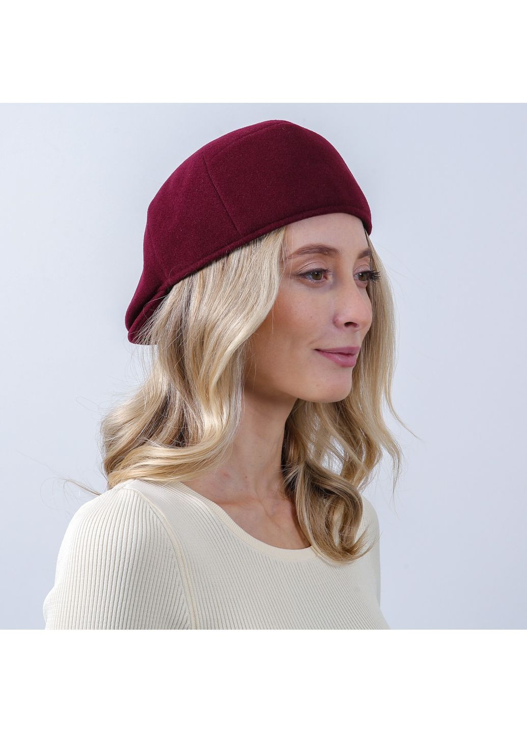 Кепка реглан женская кашемир бордовая АЛЬФИ LuckyLOOK 925-854 (362463366)