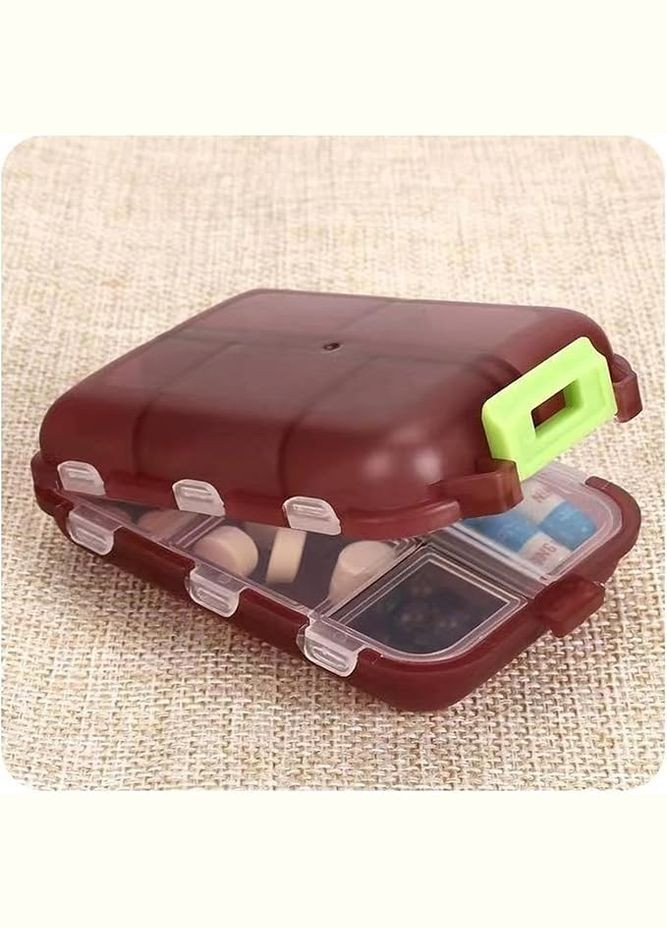 Органайзер для таблеток - таблетниця Vitamin на 10 відділень, бордова More (299665049)