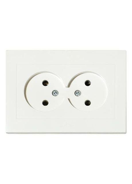 Розетка подвійна без заземлення біла GRANO Ovivo Electric (346087271)