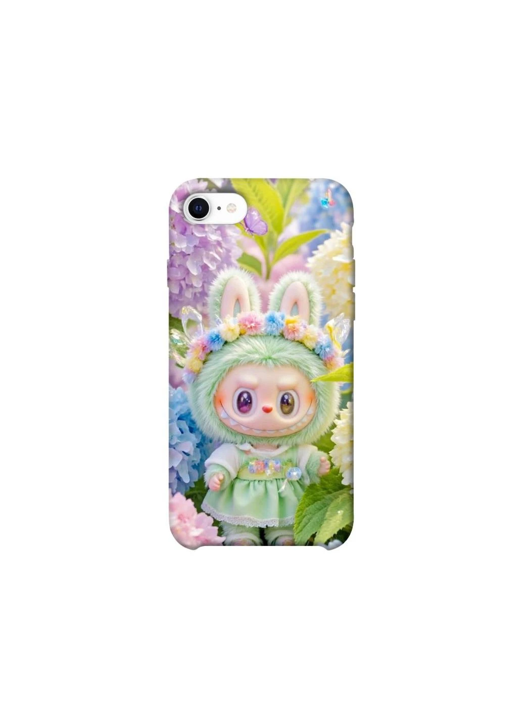 Чехол на Apple iPhone SE (2020) Labubu & Flowers ver.2 Frontalka (354672814)