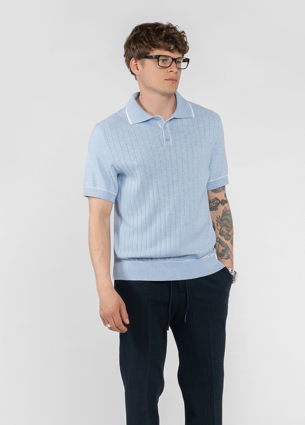 Поло чоловіче блакитне Arber Polo SS3 AVT-70 (335212092)