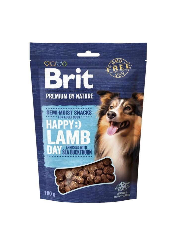 Лакомство для собак Premium Semi-moist Snacks Lamb,180 г, полувлажные с ягненком и облепихой Brit (317255283)
