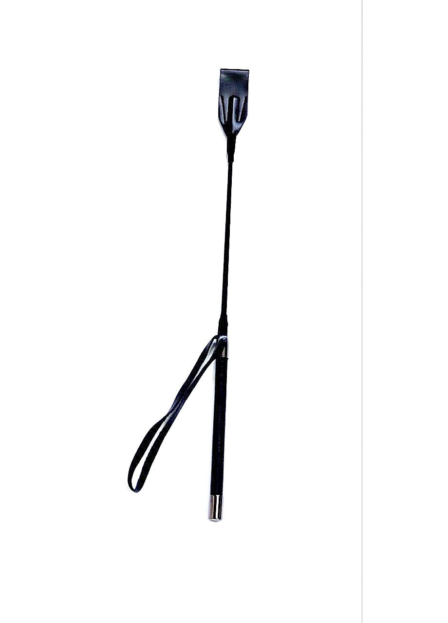 Стек із сріблястою вставкою на ручці 55 см Crop black DS Fetish (297131627)