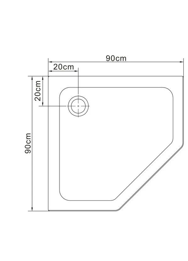 Душовий піддон DUCT, білий/глянсовий, п'ятикутна RJ (401618819)