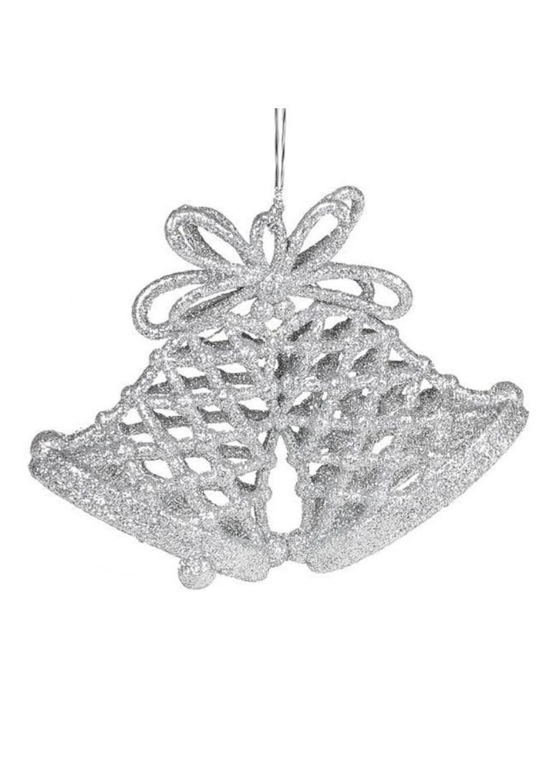 Новорічна підвіска Дзвіночки срібні 13259 Flora (360639405)
