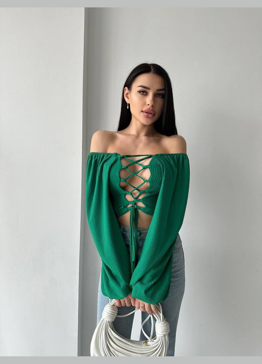 Зелёная женская блузка No Brand