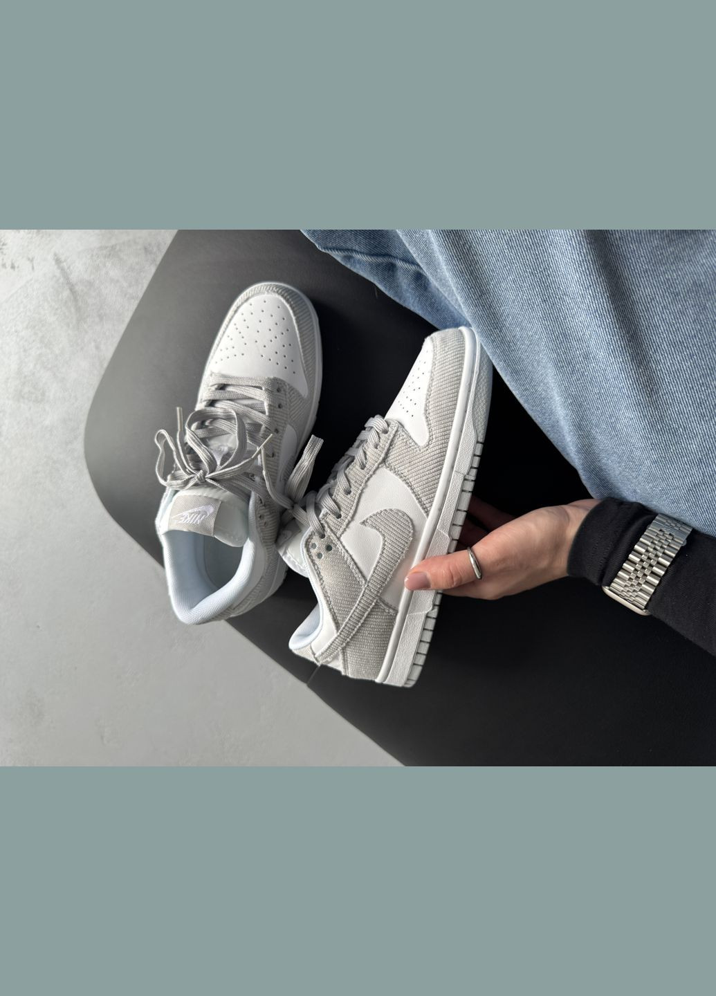 Кросівки жіночі Nike SB Dunk Low Grey White | Найк СБ Данк сірі No Brand сірі демісезони (342080208)