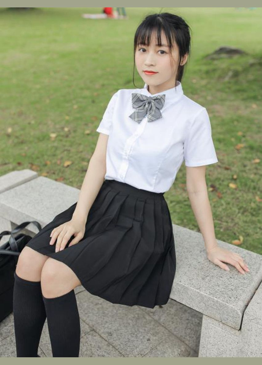 Спідниця плісирована в корейському стилі висока посадка чорна 6541 176-182 No Brand (351476363)