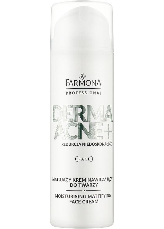Мотивирующий крем с содержанием AHA-кислот Dermaacne+ Moisturising Mattifying Face Cream 150ml (683917-130603) Farmona (368857066)