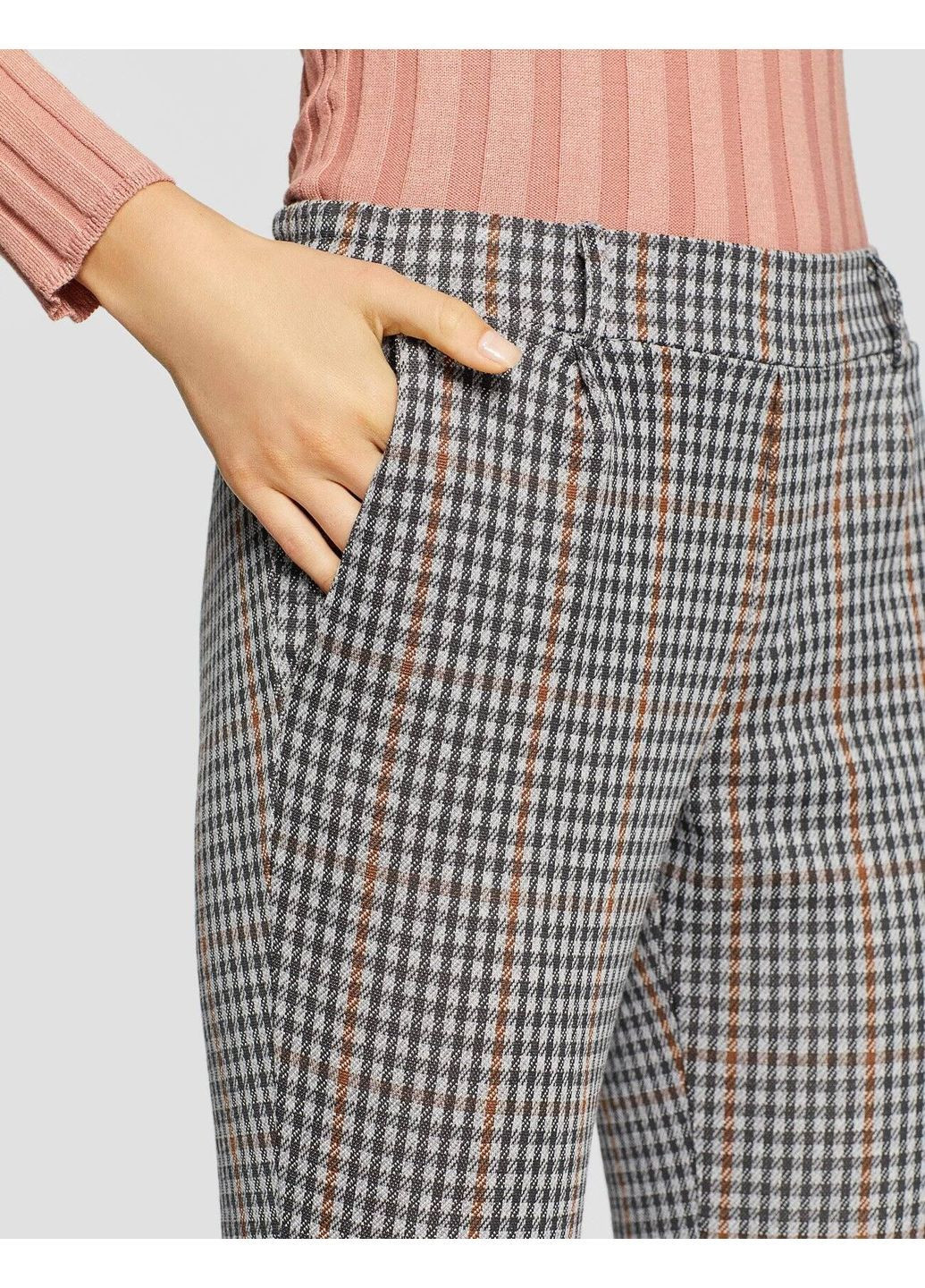 Штаны демисезон,черно-серый в клетку, Stradivarius (369623466)