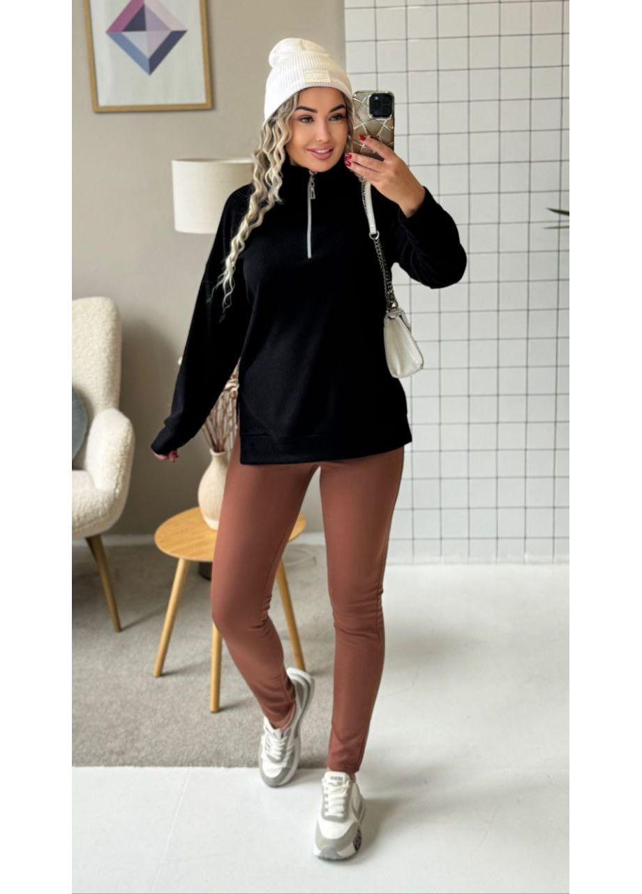 Чорний демісезонний утеплений гольф з ангора рубчик | замір в описі DK/DL Мода без кордонів