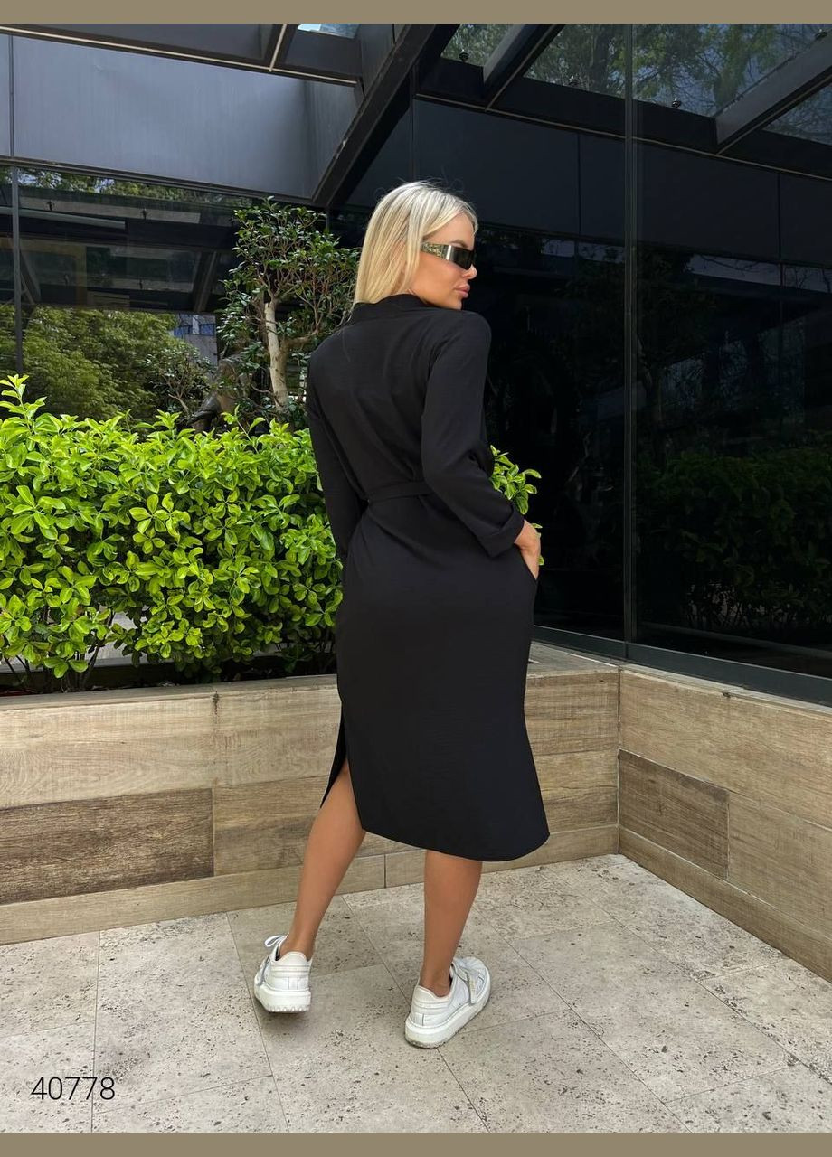 Чорна повсякденний літня жіноча сукня Liton однотонна