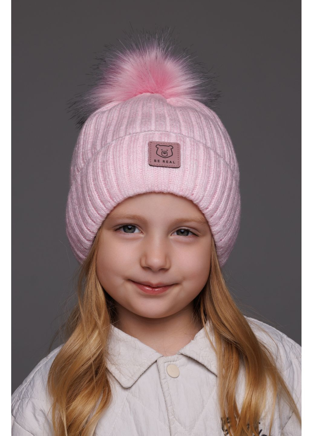 Шапка для дівчинки, для хлопчика Тедді K168 50-52 см. Джинс-меланж Alex K168-32 (364302891)