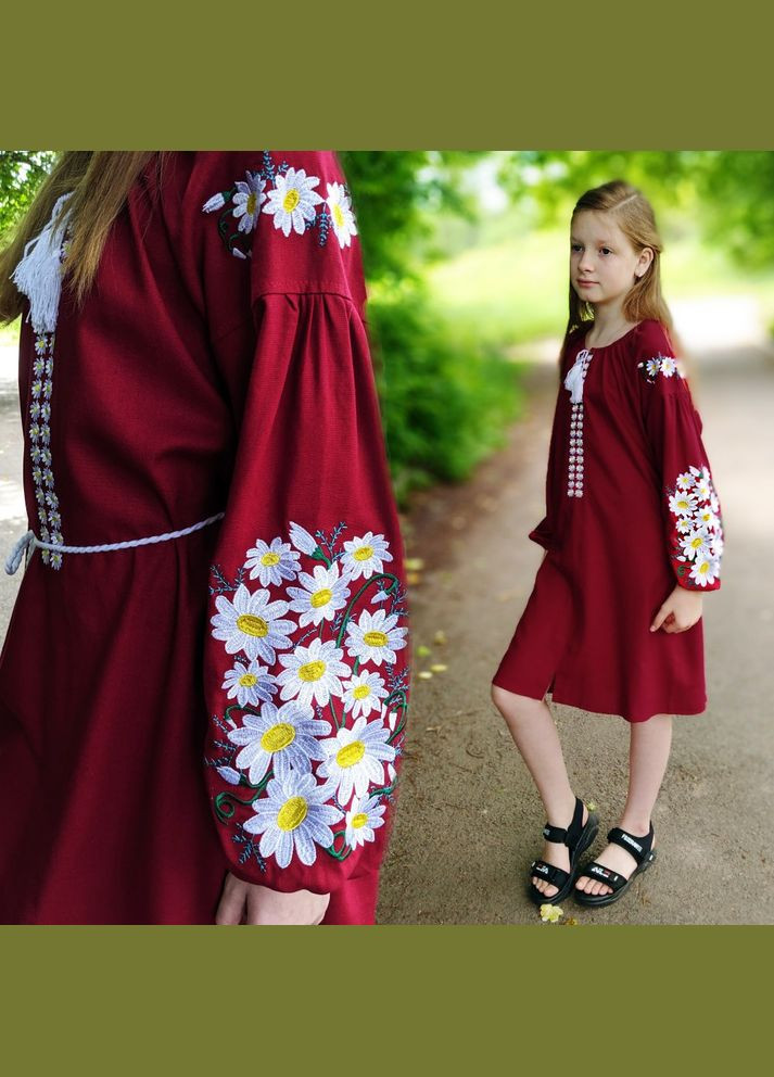 Бордова бордова вишита сукня для дівчинки Козачок (307839502)