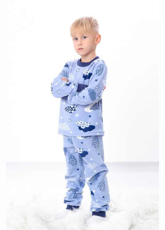 Темно-блакитна зимня піжама для хлопчика (p-12570) Носи своє