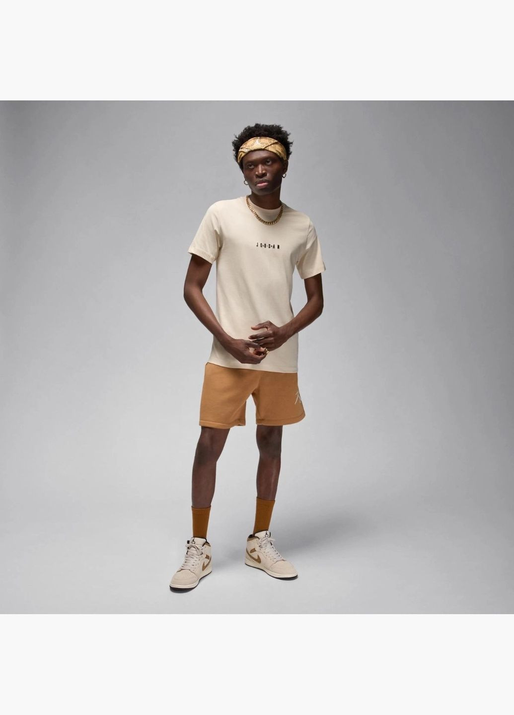 Бежевая футболка мужская air beige dm3182-203 Air Jordan