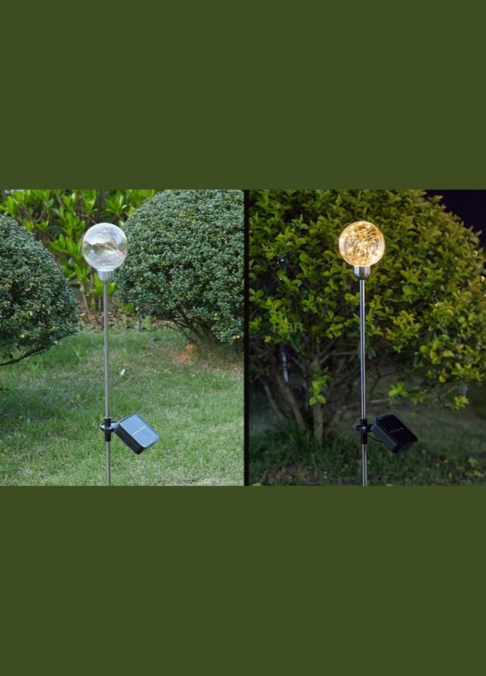 Вуличний садовий ліхтар Світлодіодна Куля на сонячній батареї 70см 1шт. ТЕПЛИЙ БІЛИЙ Po Fanu (325483967)